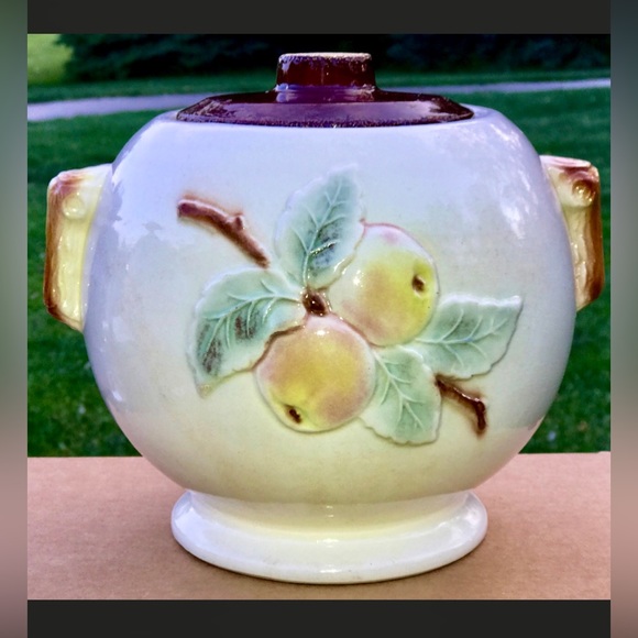 Mid Century Vintage Robinson Ransbottom Roseville Pottery Apple Cookie Jar - Picture 2 of 9